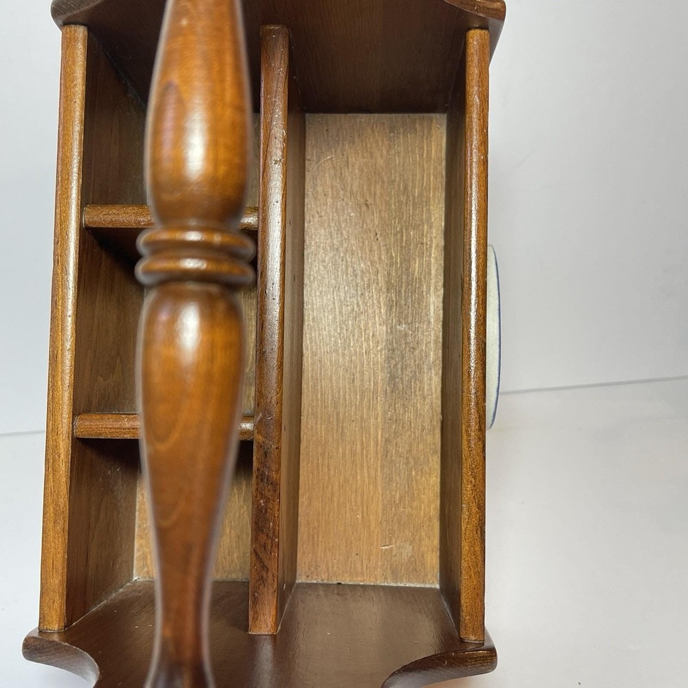 Pfaltzgraff Yorktowne Wooden Utensil/Silverware-Pen/Pencil Caddy Cottagecore VTG - Picture 11 of 16